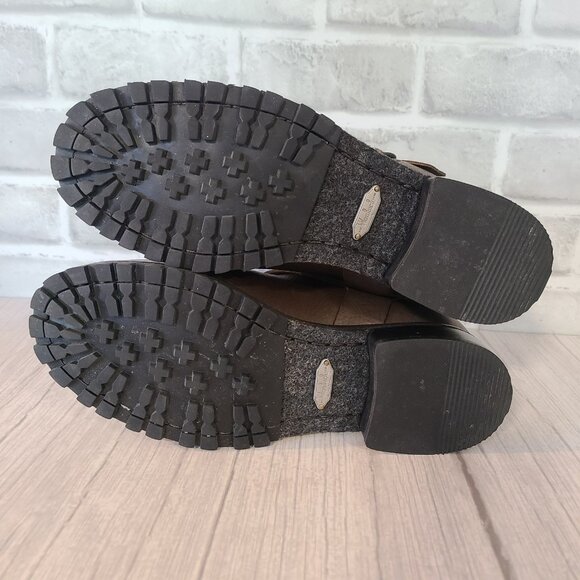 Woolrich Baltimore Boots Leather Wool Plaid NWOT WW3552 Womens 8 Academia Preppy - Picture 6 of 9